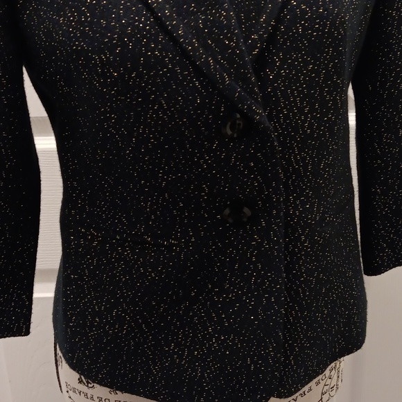 Talbots Black and gold thread blazer - Picture 3 of 9